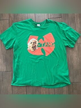 Wu-Tang Ric Flair WOO! Green Graphic Cotton Tee size 3XL